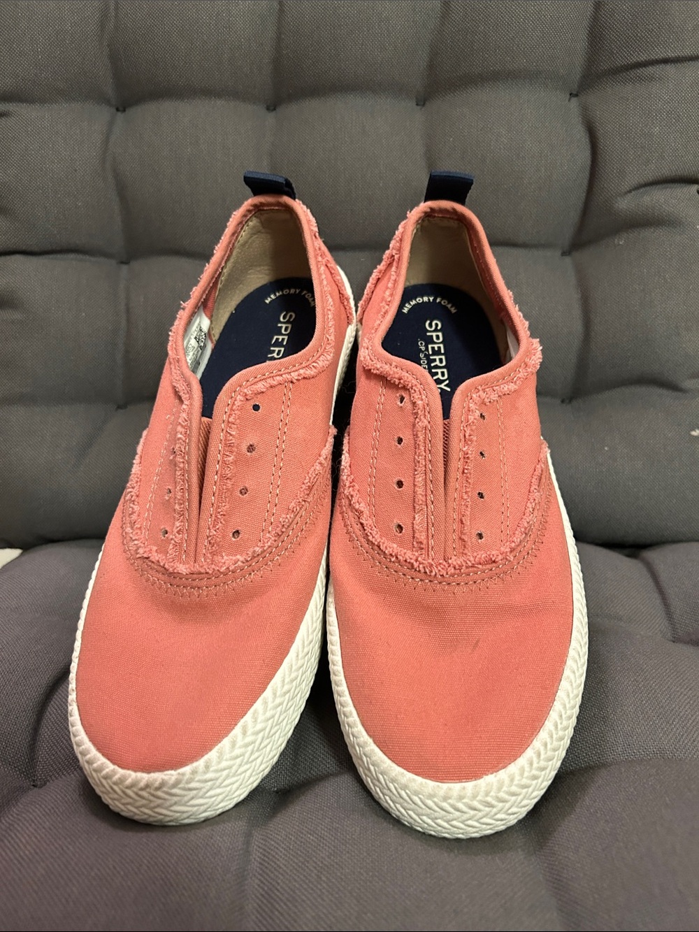 Sperry Coral Pink Slip-On Sneakers